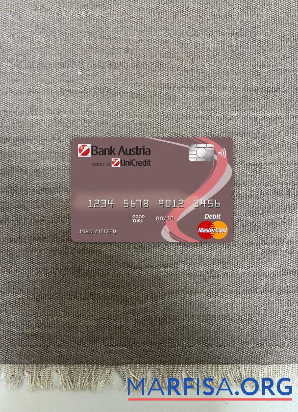 Downloadable Austria Bank Austria master card photolook front template